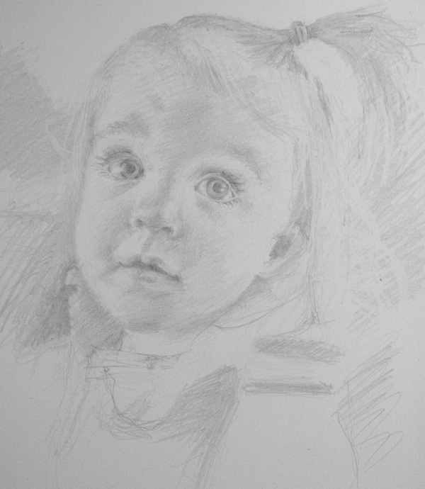 Portrait pencil sketch image